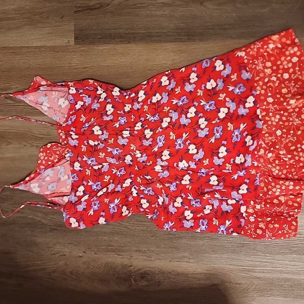 Express Red Ruffled Wrap Sundress - Picture 4 of 6